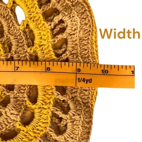 Little Round Crochet Hand Bag in Yellow & Neutral - Picture 7 of 7